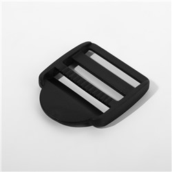 Пряжка регулирующая, трёхщелевая, вн. ширина=38 мм, s=3.5 мм, 10 шт., чёрная