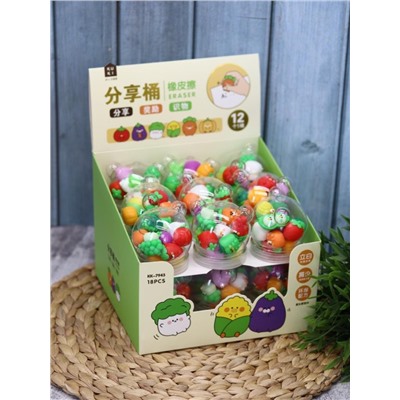 Набор ластиков "Vegetables", шоу-бокс 18 шт.