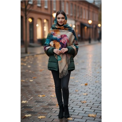 Платок теплый кашемировый с 3D принтом Арт 2591П/08