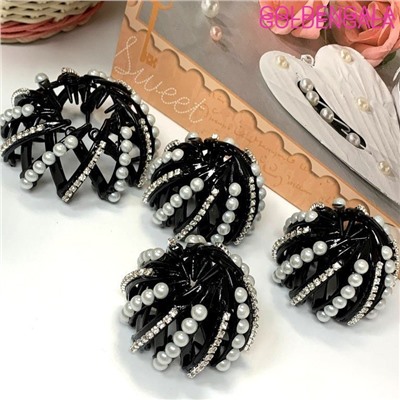 Краб для прически с жемчугом КР29 4 шт