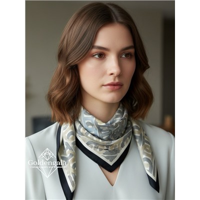 Косынка шелковая с принтом Арт 25183/004