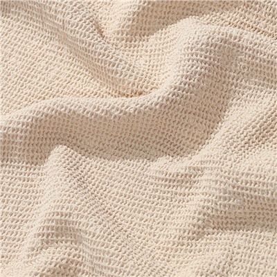 Полотенце банное из умягченной вафли кремового цвета из коллекции Essential, 70x140 см