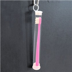 Зубная щетка с волнистой головкой розовая в трубке, 1 шт