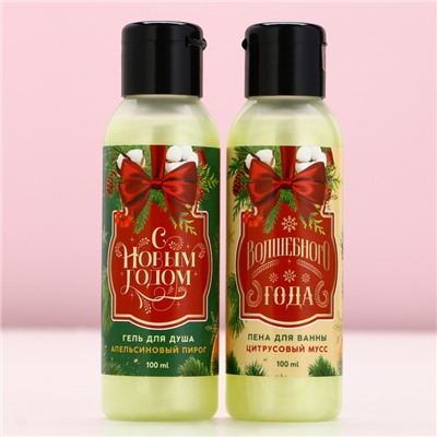 Новогодний подарочный набор косметики «Чудес и подарков»: гель для душа и пена для ванны, 2×100 мл, Чистое счастье