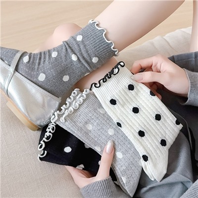 Spring summer cotton thin socks, mid-length