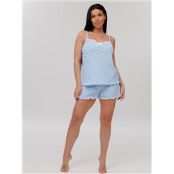 Женская пижама П-96(Каш) / Голубой (цветы)
