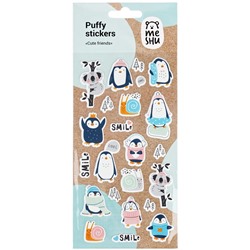 Наклейки объемные MESHU "Cute friends", 10*19 см, пакет европодвес