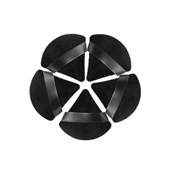 Kristaller Набор спонжей-пуховок в пластиковом контейнере для сухих и кремовых текстур, черный, 6 шт.