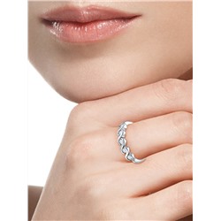 Кольцо с фианитом родированное серебро 925*