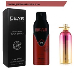 Дезодорант Beas U706 Montale Aoud Jasmine deo 200 ml, Дезодорант унисекс Beas U706 создан по мотивам аромата Montale Aoud Jasmine