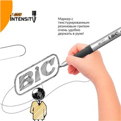 Перманентный маркер универсальный BIC Marking Ultra Fine, 0.8 мм, тонкое письмо, резиновый клип, чёрный