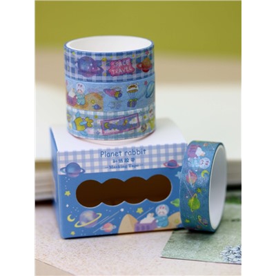 Набор клейкой ленты "Planet rabbit", mix, шоу-бокс 12 шт.