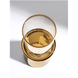 Подсвечник на 1 свечу «Гладь», керамика, стекло, d=8 см, золото, 10×10×29.5 см