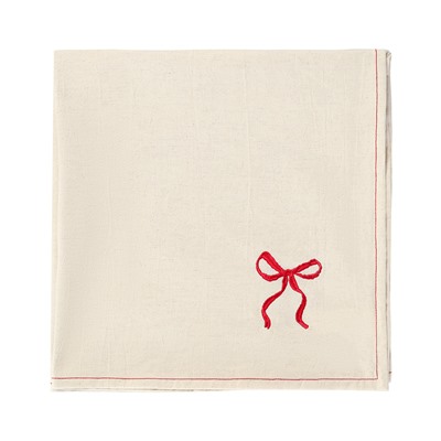 Скатерть Fancy Bows бежевого цвета из коллекции Essential, 180х180 см