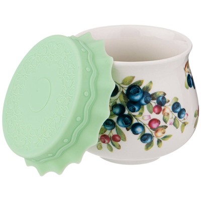 БАНОЧКА С СИЛИКОНОВОЙ КРЫШКОЙ LEFARD "ГОЛУБИКА" 180 МЛ (КОР=72ШТ.)