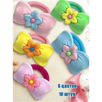 Набор детских резинок для волос (бантики) РД 17 (5 пар/10 штук)