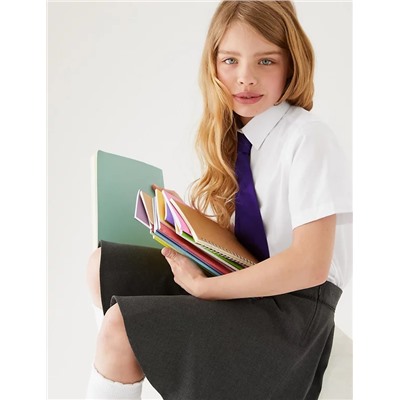 3pk Girls' Longer Length Easy Iron School Shirts (4-18 Yrs)