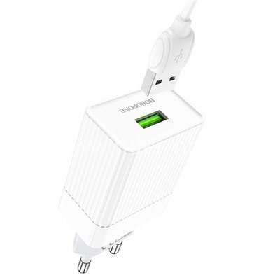 СЗУ Type-C 1 USB выход 18W Quick Charge 3.0 (6.5V-3.0A/9V-2.0A/12V-1.5A) BOROFONE BA47A (белый)