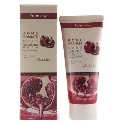 Увлажняющая пенка для умывания с экстрактом граната FarmStay Pomegranate Pure Cleansing Foam 180 ml