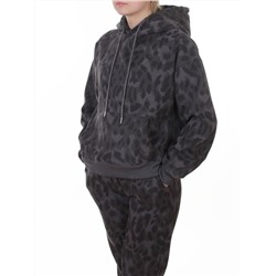 868-6 DK. GRAY/LEOPARD Костюм спортивный зимний женский (95% хлопок, 5% полиэстер)