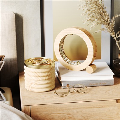 Органайзер для украшений Ferris,  Ø19 см, натуральное дерево