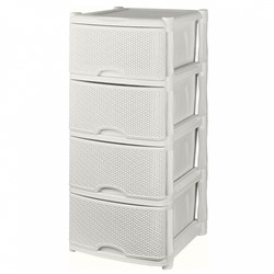 Комод Keeplex Rattan четырехсекционный 50х41,5х55,5 см KL377312048 белое облако