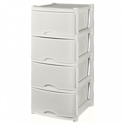 Комод Keeplex Rattan четырехсекционный 50х41,5х55,5 см KL377312048 белое облако