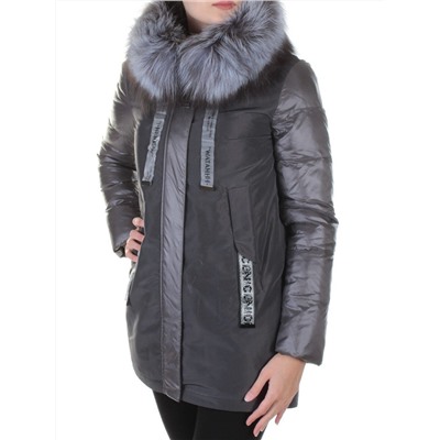 8179 DK. GRAY Пальто женское с натуральным мехом Jarius