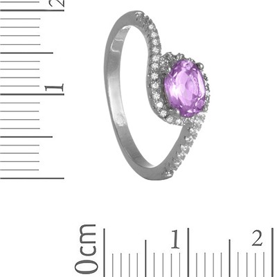 Кольцо 'Валери' с аметистом и фианитами ТФКН.789АМ1.80