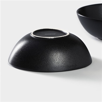 Салатник Magistro Carbon, 15.5×13.5 см, фарфор, чёрный