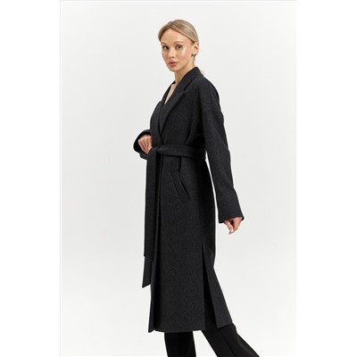 Пальто женское демисезонное 26820 (серый/диагональ)