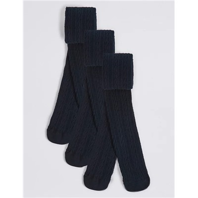 3pk of Cable Knit Tights