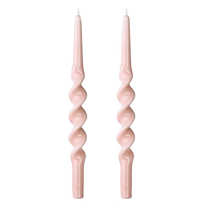 Набор из двух свечей цвета пыльной розы из коллекции Essential, 35 см