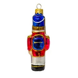 Елочная игрушка стеклянная декорированная "Солдатик"