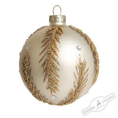 Шар "Золотые джунгли" серебряный (стекло) 8 см