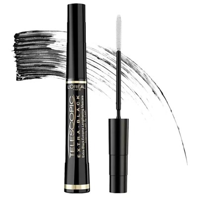 2 L'Oreal. Тушь д/ресниц TELESCOPIC Extra Black  Черный уголь (ЧЕРНЫЙ ФЛАКОН)