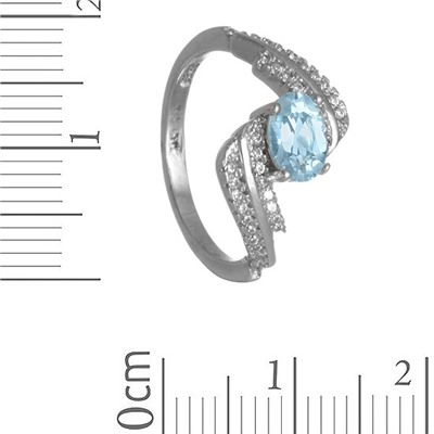 Кольцо с топазом и фианитами ТФКН.790ГТ1.80