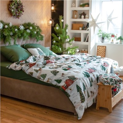 Постельное бельё "Этель" Winter ranch 1.5 сп 143х215 см,150х214 см, 70х70 см 2 шт,поплин 125 г/м2