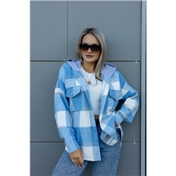 Рубашка женская в клетку с капюшоном РЖКК-01