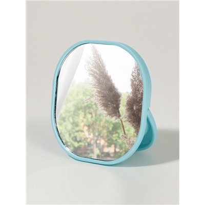 Зеркало карманное «Узор», с подставкой, 8×8 см, голубое
