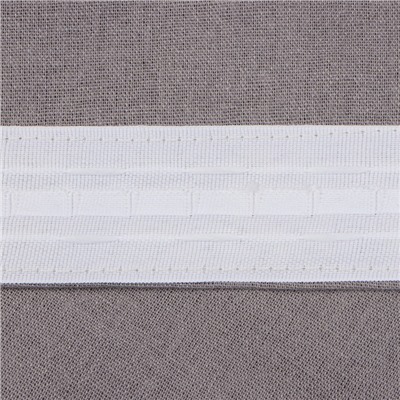 Шторы для кухни Этель ECO, серые, 130 +/-6×180 см - 2 шт., подхваты - 2 шт., 70% хлопок, 30% лён, 1