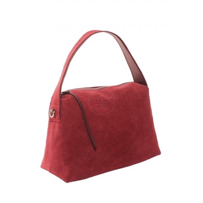 Сумка женская натуральная замша ADEL-324-405/2в (отделка ИСК/КОЖА), 1 отд,  плечевой ремень,  бордо 266025