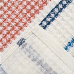 Полотенце вафельное банное «Этель» Waffle 70×140 см, 100% хлопок, 280 г/м², коричнево-голубое