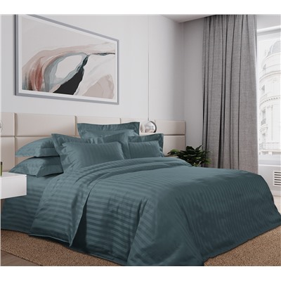 Ткань страйп-сатин / Карузо зеленый