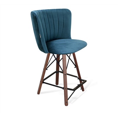 Стул полубарный SHT-ST36-1/S80-1
                        тихий океан / темный орех / черный муар