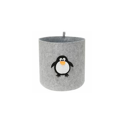 Органайзер для хранения "Корзинка "FUNNY" ПИНГВИН", светло-серый, 30х30х30см, 18л