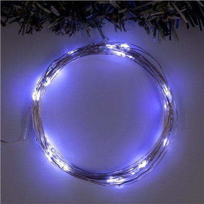 УЦЕНКА НИТЬ ROSA. IP20, 5 м, Н.С. LED(1608)-50-4.5V, ААx3, мерцание 100% (в цвет), БЕЛЫЙ
