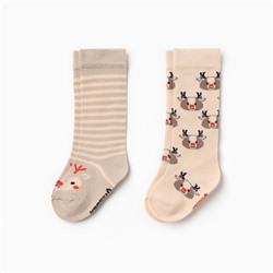 Гольфы детские 2 пары Крошка Я, 14-16 см, бежевый