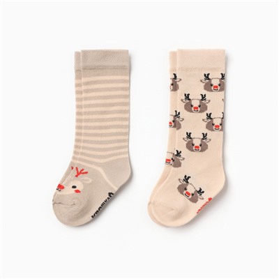 Гольфы детские 2 пары Крошка Я, 14-16 см, бежевый