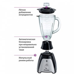 Блендер стационарный 650 Вт, 1,5 л АКСИНЬЯ КС-310С черный